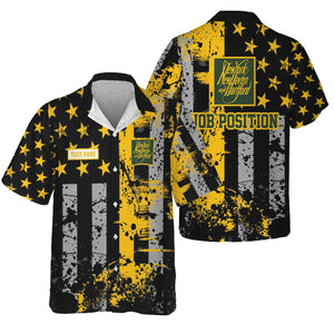 Railspirit Personalized New York, New Haven and Hartford Railroad Hawaiian Shirt Artistic Paint American Flag Style New Haven Railroad Train Shirt