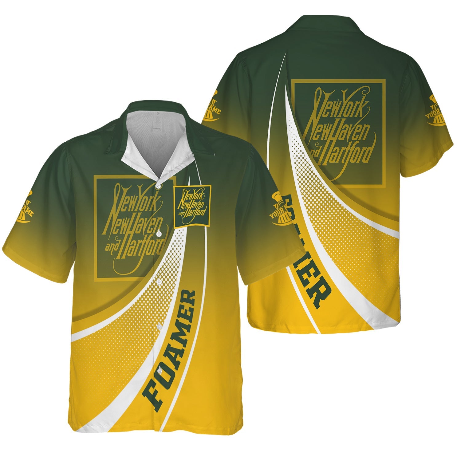 Railspirit Personalized New York, New Haven and Hartford Railroad Hawaiian Shirt Railway-Themed Style New Haven Railroad Shirt Gift For Trainspotter