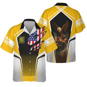 Railspirit Personalized New York, New Haven and Hartford Railroad Hawaiian Shirt American Eagle Vintage Train New Haven Railroad Shirt