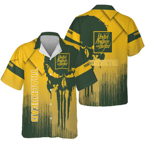Railspirit Personalized New York, New Haven and Hartford Railroad Hawaiian Shirt Skull Design with Custom Job New Haven Railroad Train Shirt