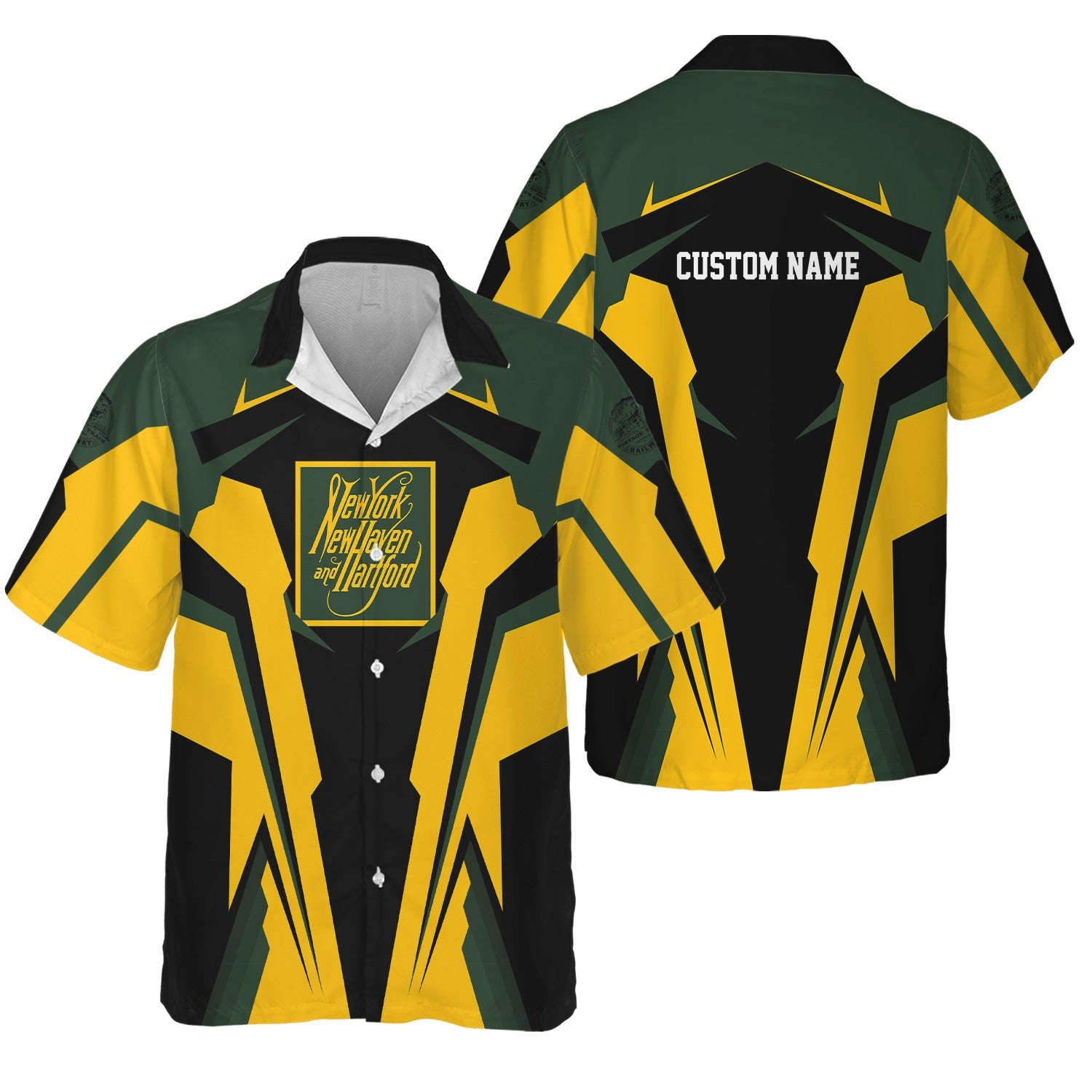 Railspirit Personalized New York, New Haven and Hartford Railroad Hawaiian Shirt New Haven RailroadStrong Line Style Train Unisex Shirt All Over Print