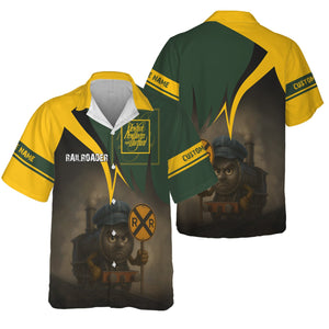 Railspirit Personalized New York, New Haven and Hartford Railroad Hawaiian Shirt Angry Train New Haven Railroad Hawaiian Shirt Gift For Train Lover