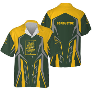 Railspirit Personalized New York, New Haven and Hartford Railroad Hawaiian Shirt Futuristic Design with Custom Job New Haven Railroad Train Shirt