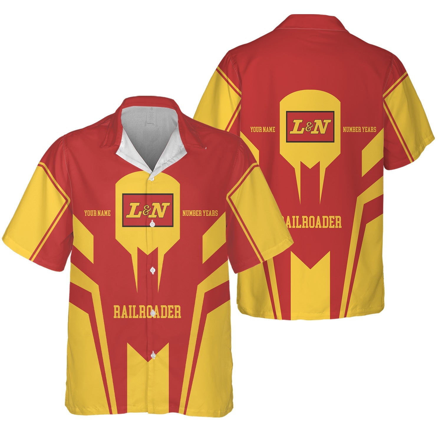 Railspirit Personalized Louisville and Nashville Railroad Hawaiian Shirt Custom Year Railroader L&N Shirt Gift Idea For Train Lover