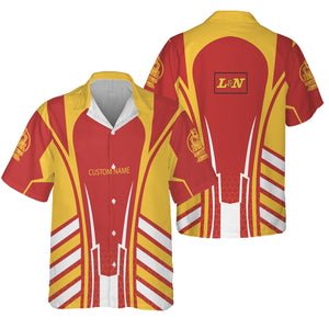 Railspirit Personalized Louisville and Nashville Railroad Hawaiian Shirt Striped Railroad Style L&N Train Shirt All Over Print