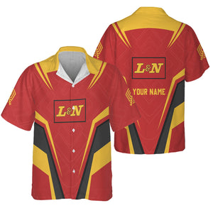 Railspirit Personalized Louisville and Nashville Railroad Hawaiian Shirt Railway Inspired Apparel L&N Train Shirt For Train Lovers