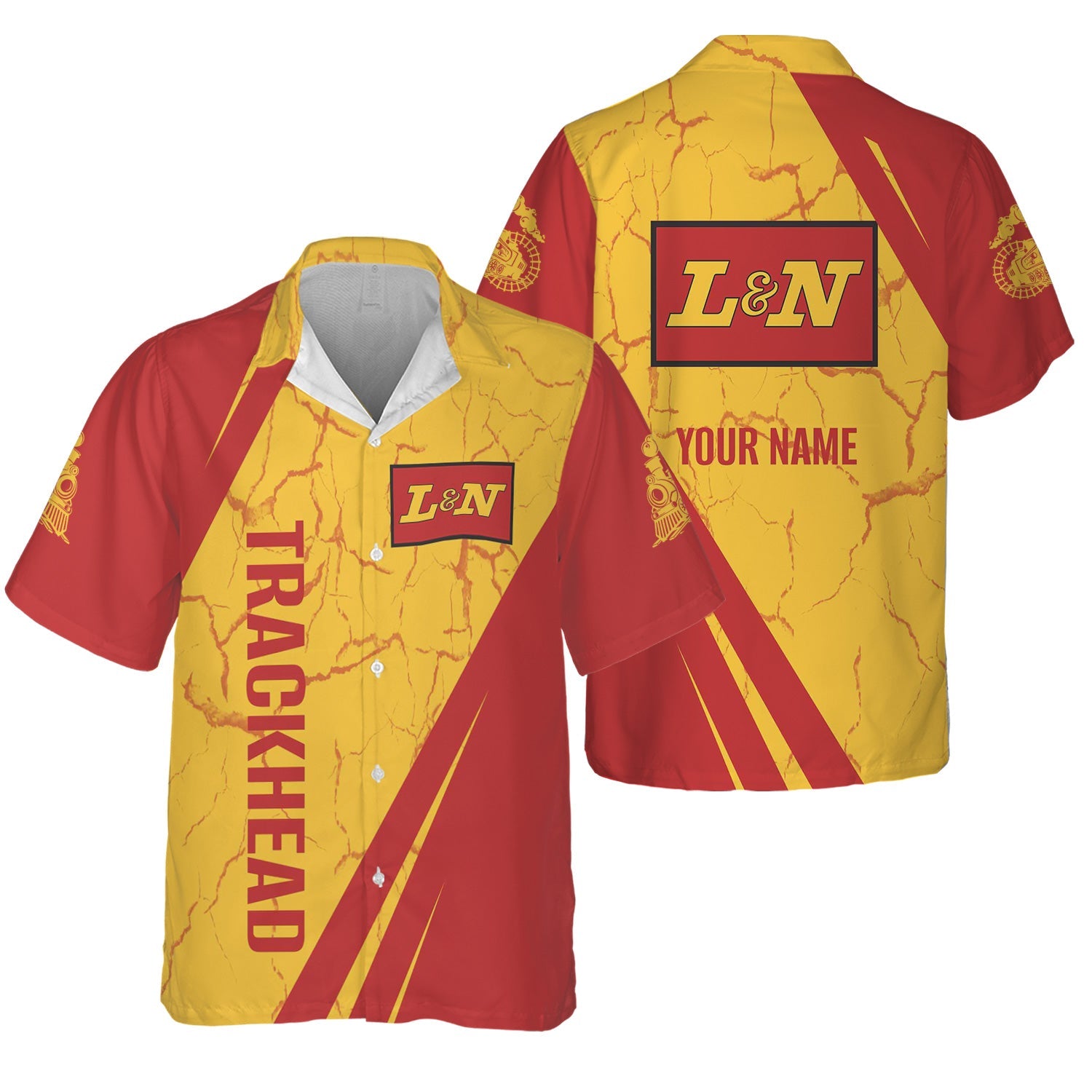 Railspirit Personalized Louisville and Nashville Railroad Hawaiian Shirt Crackle Texture Style L&N Shirt For Trackhead