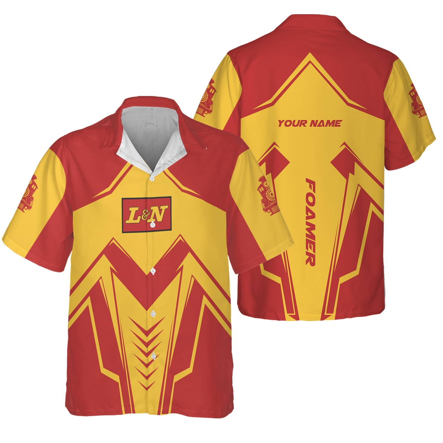 Railspirit Personalized Louisville and Nashville Railroad Hawaiian Shirt Railway Trainspotter Style L&N Shirt Gift Idea For Foamers