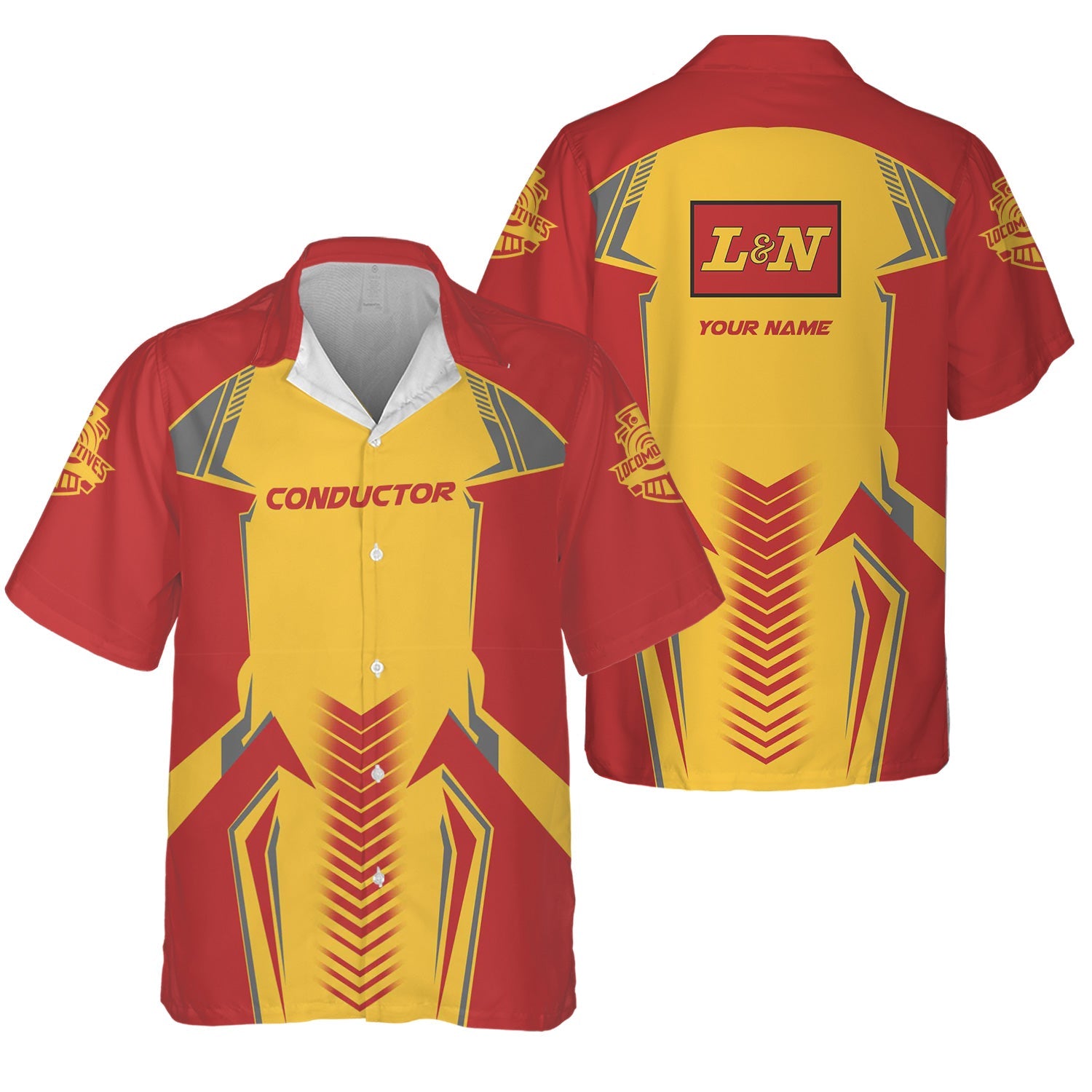 Railspirit Personalized Louisville and Nashville Railroad Hawaiian Shirt Standout Style with Custom Position L&N Train Shirt