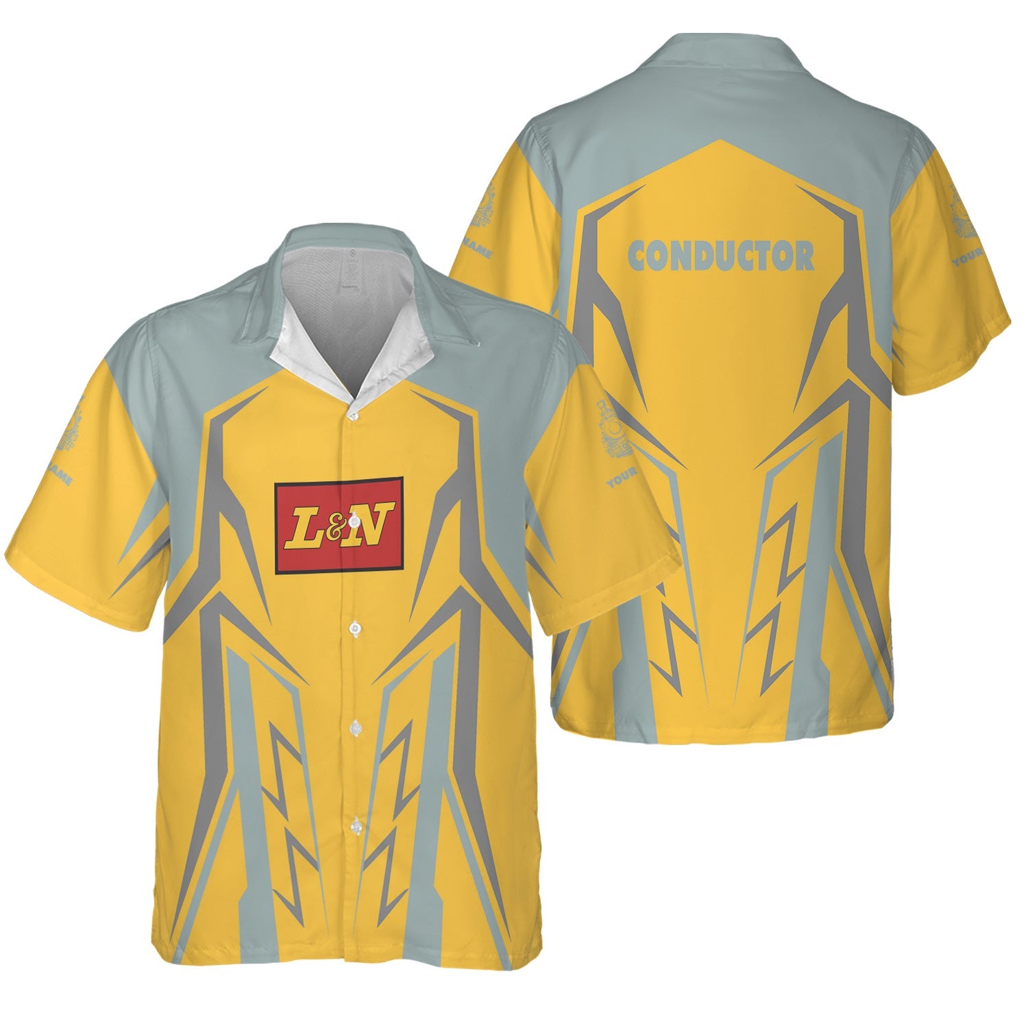 Railspirit Personalized Louisville and Nashville Railroad Hawaiian Shirt Futuristic Design with Custom Job L&N Train Shirt