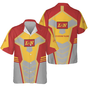 Railspirit Personalized Louisville and Nashville Railroad Hawaiian Shirt Engine-Inspired Style L&N Train Shirt for Railroad Fanatic