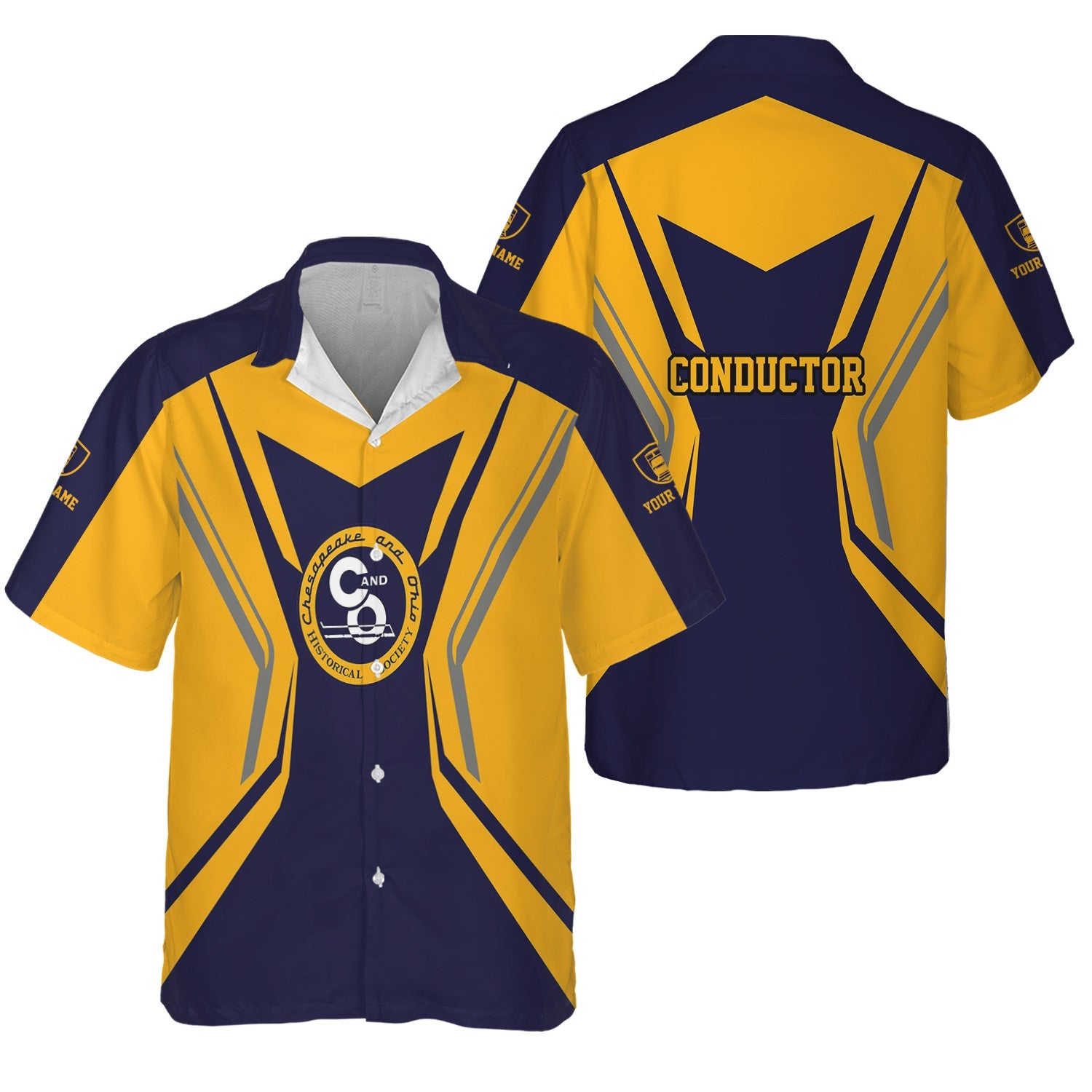 Railspirit Personalized Chesapeake and Ohio Railway Hawaiian Shirt Unique Style with Custom Job C&O Train Shirt