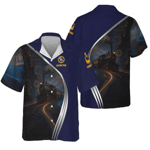 Railspirit Personalized Chesapeake and Ohio Railway Hawaiian Shirt Steampunk Locomotive with Custom Year C&O Train Shirt