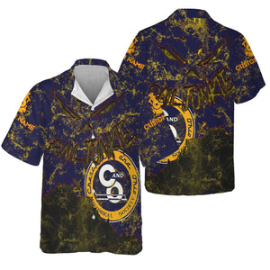 Railspirit Personalized Chesapeake and Ohio Railway Hawaiian Shirt Torn Graphic Style C&O Train Shirt For Rail Junkie