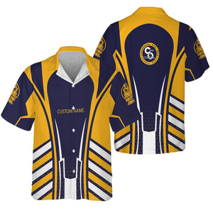 Railspirit Personalized Chesapeake and Ohio Railway Hawaiian Shirt Striped Railroad Style C&O Train Shirt All Over Print