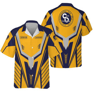 Railspirit Personalized Chesapeake and Ohio Railway Hawaiian Shirt Workwear-Inspired with Custom Position C&O Train Shirt