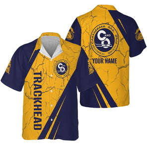 Railspirit Personalized Chesapeake and Ohio Railway Hawaiian Shirt Crackle Texture Style C&O Shirt For Trackhead