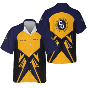 Railspirit Personalized Chesapeake and Ohio Railway Hawaiian Shirt Vibriant Style with Custom Position C&O Train Shirt