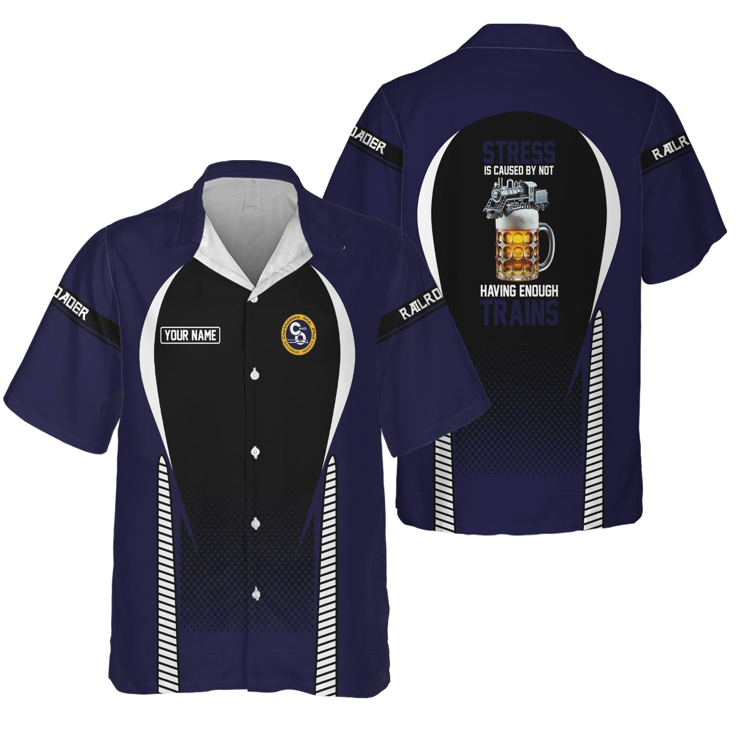 Railspirit Personalized Chesapeake and Ohio Railway Hawaiian Shirt Stress Is Caused By Not Having Enough Trains C&O Shirt All Over Print
