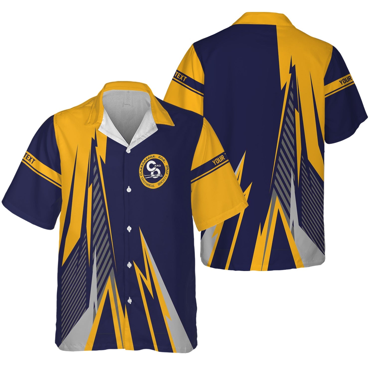 Railspirit Personalized Chesapeake and Ohio Railway Hawaiian Shirt Lightning-Inspired Railway Style C&O Shirt For Train Lovers