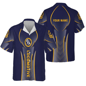 Railspirit Personalized Chesapeake and Ohio Railway Hawaiian Shirt Striking Line Style C&O Train Shirt For Locomotive Lovers