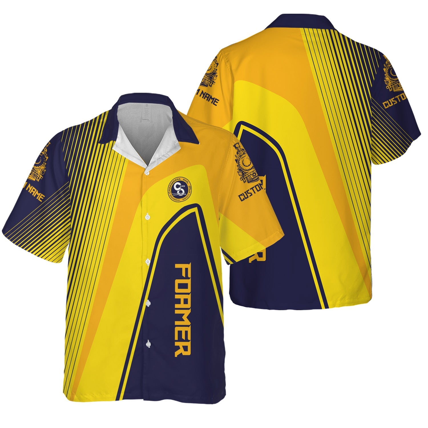 Railspirit Personalized Chesapeake and Ohio Railway Hawaiian Shirt Vibrant Striking Style C&O Shirt For Rail Enthusiasts