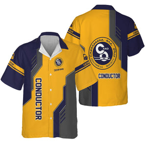 Railspirit Personalized Chesapeake and Ohio Railway Hawaiian Shirt Unique Railway Style with Custom Job C&O Train Shirt