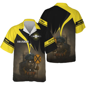 Railspirit Personalized Clinchfield Railroad Hawaiian Shirt Angry Train Hawaiian Shirt Gift Idea For Train Lover