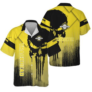 Railspirit Personalized Clinchfield Railroad Hawaiian Shirt Skull Design with Custom Job Train Shirt for Trackhead Crew