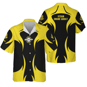 Railspirit Personalized Clinchfield Railroad Hawaiian Shirt Distinctive Flame Style Shirt For Steam Engine Addict