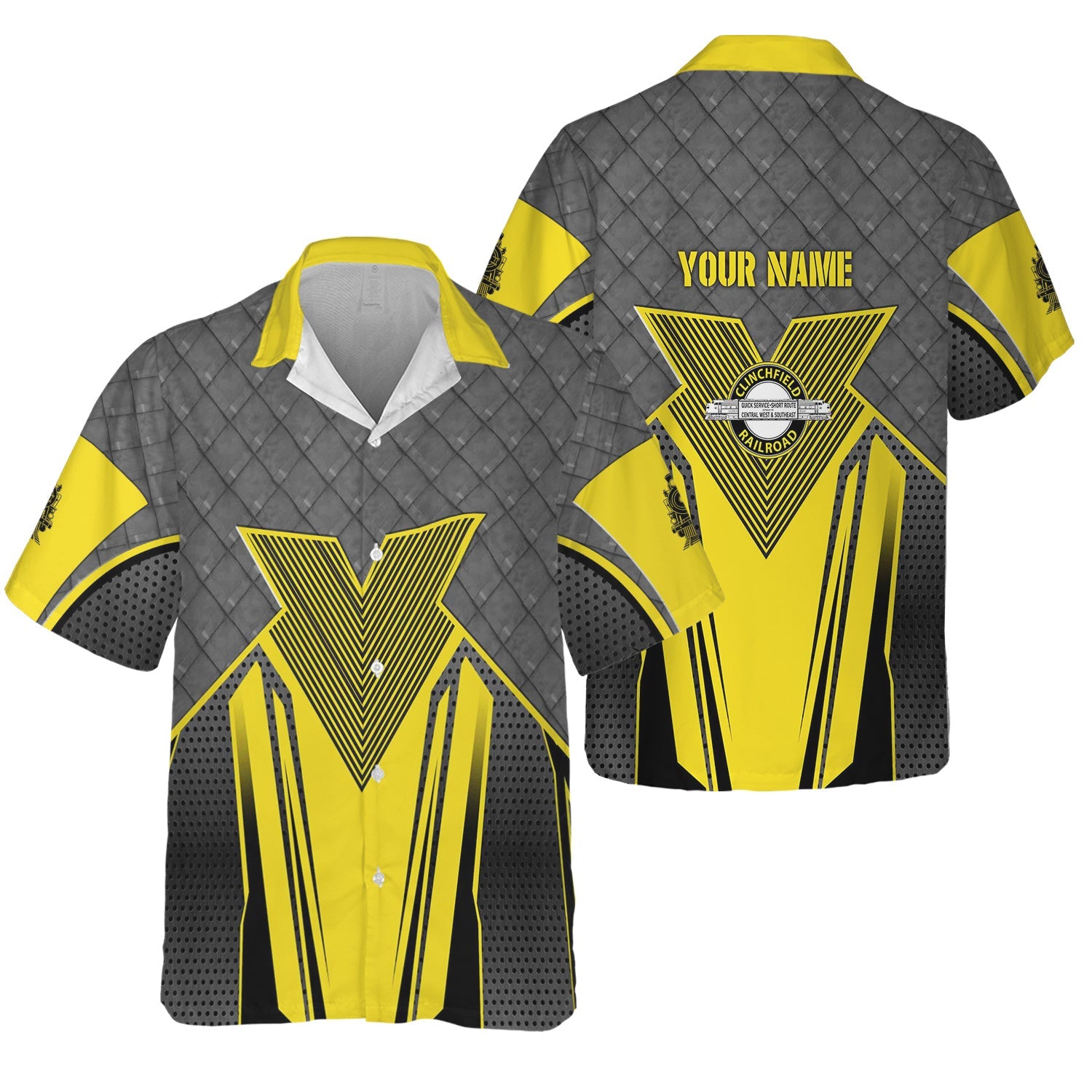 Railspirit Personalized Clinchfield Railroad Hawaiian Shirt Rugged Steel Vibes Train Shirt All Over Print