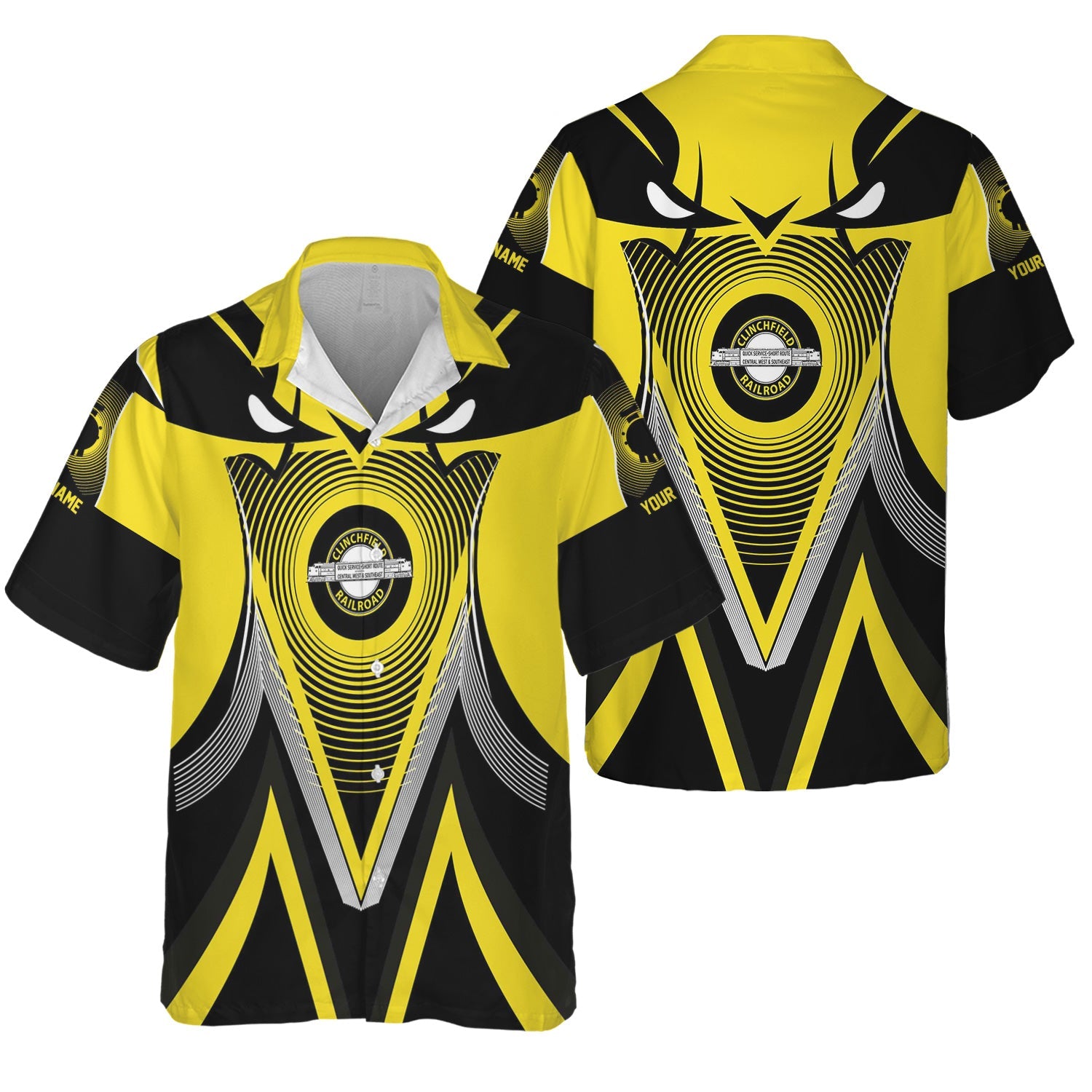 Railspirit Personalized Clinchfield Railroad Hawaiian Shirt Vibrant Graphic Pattern Shirt For Train Enthusiasts