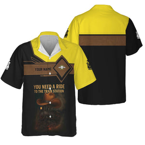 Railspirit Personalized Clinchfield Railroad Hawaiian Shirt You Need A Ride To The Train Station Shirt For Train Lovers
