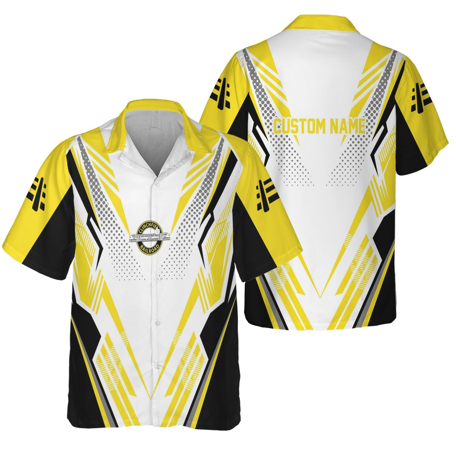 Railspirit Personalized Clinchfield Railroad Hawaiian Shirt Railroad Tribute Design Train Shirt for Train Lovers