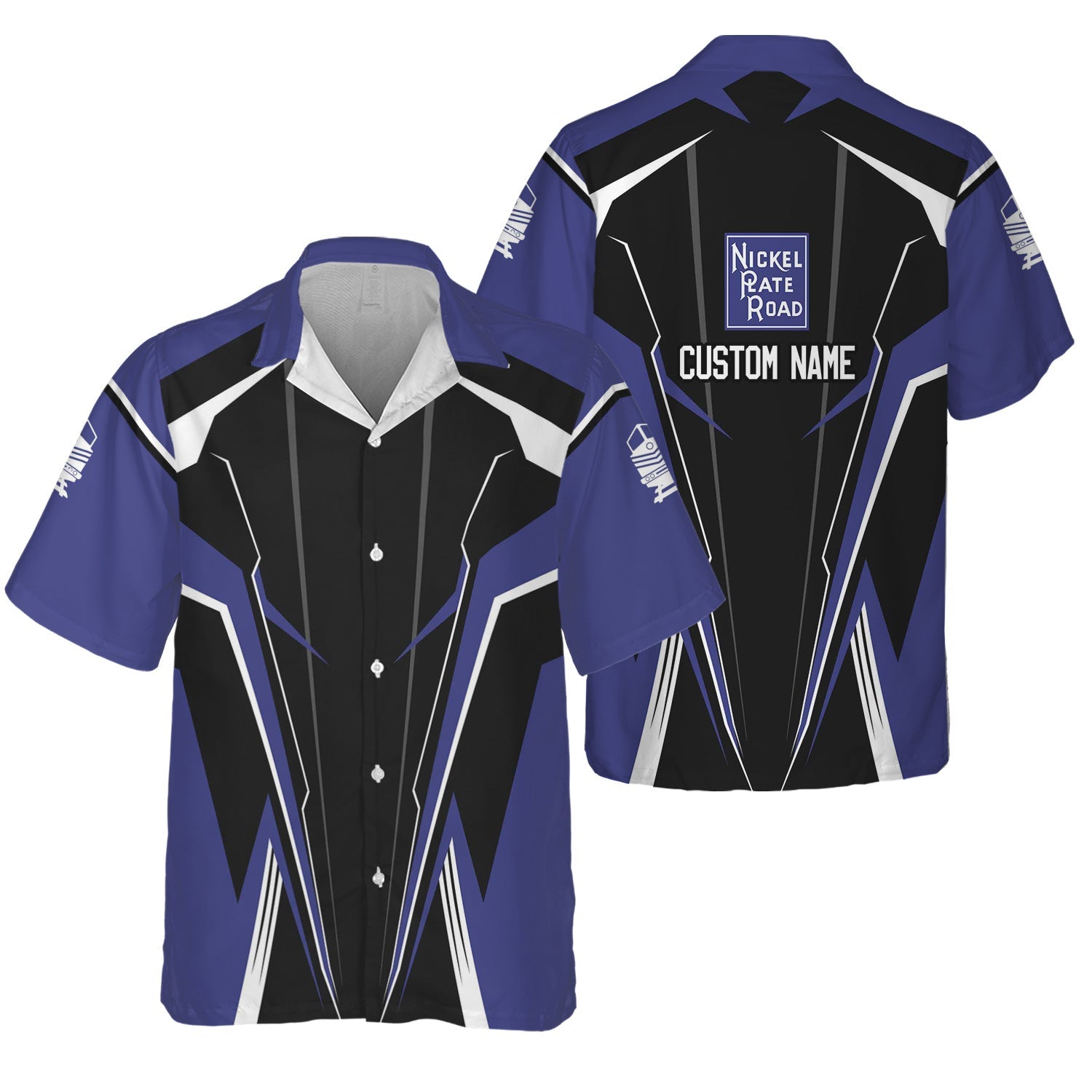 Railspirit Personalized New York, Chicago and St. Louis Railroad Hawaiian Shirt Lightning-Edge Design Nickel Plate Road Train Shirt