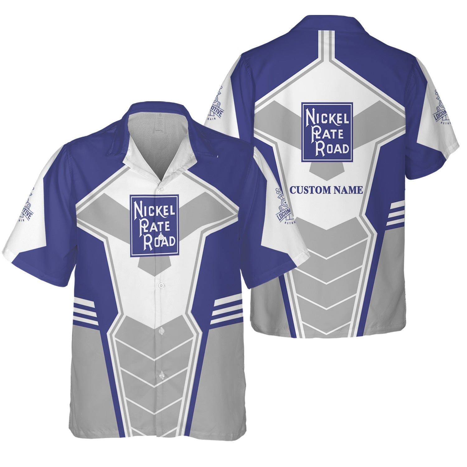 Railspirit Personalized New York, Chicago and St. Louis Railroad Hawaiian Shirt Engine-Inspired Style Nickel Plate Road Train Shirt