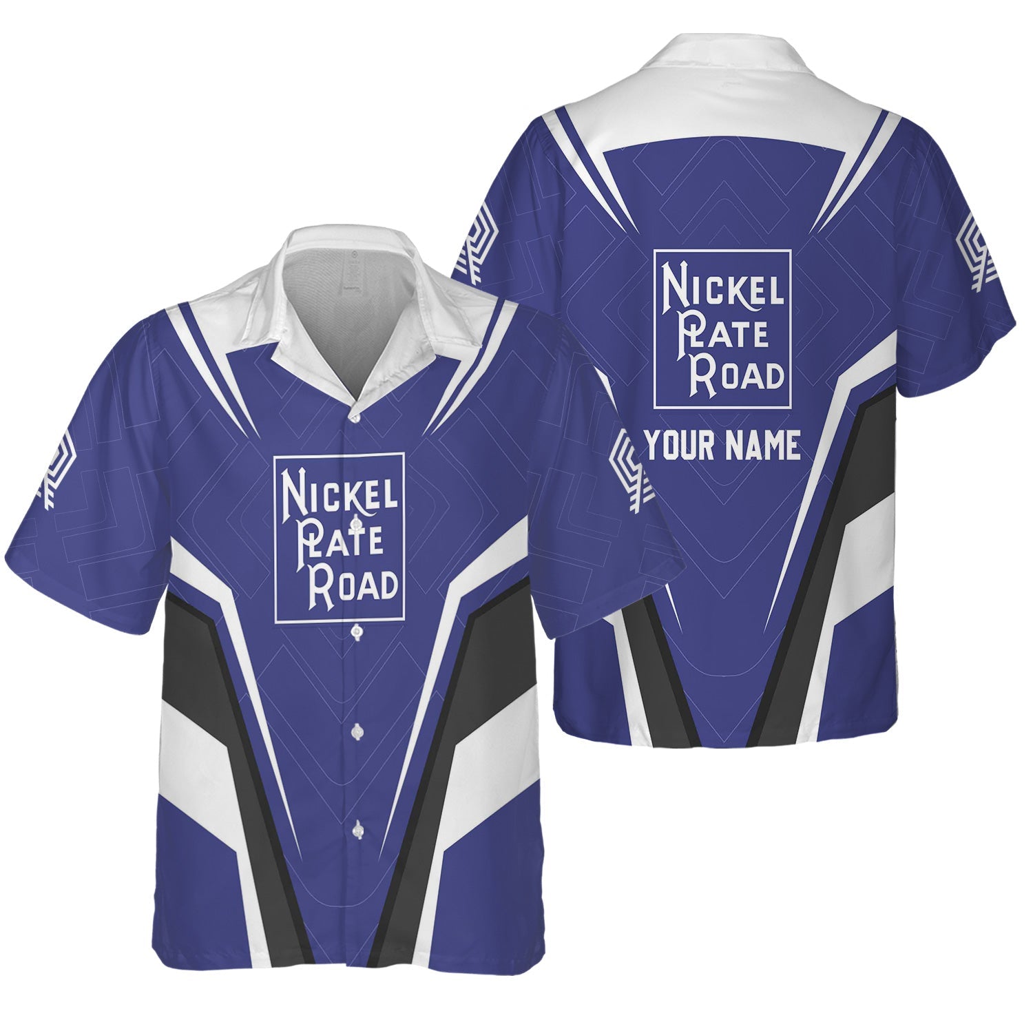 Railspirit Personalized New York, Chicago and St. Louis Railroad Hawaiian Shirt Railway Inspired Apparel Nickel Plate Road Train Shirt