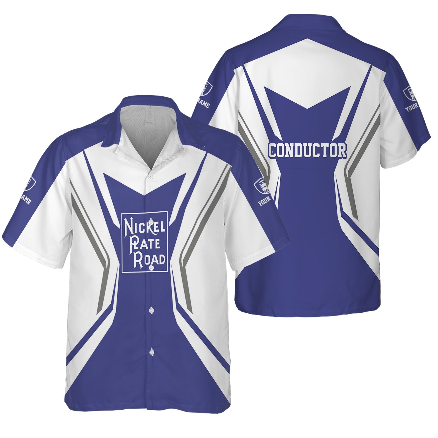 Railspirit Personalized New York, Chicago and St. Louis Railroad Hawaiian Shirt Unique Style with Custom Job Nickel Plate Road Train Shirt