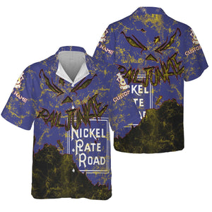 Railspirit Personalized New York, Chicago and St. Louis Railroad Hawaiian Shirt Torn Graphic Style Nickel Plate Road Train Shirt For Rail Junkie
