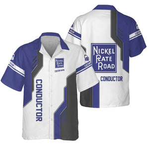 Railspirit Personalized New York, Chicago and St. Louis Railroad Hawaiian Shirt Unique Railway Style with Custom Job Nickel Plate Road Train Shirt