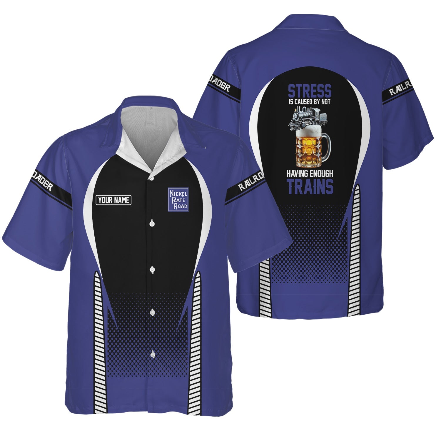 Railspirit  Personalized  New York, Chicago and St. Louis Railroad Hawaiian Shirt  Stress Is Caused By Not Having Enough Trains Nickel Plate Road Shirt All Over Print