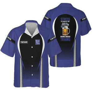 Railspirit Personalized New York, Chicago and St. Louis Railroad Hawaiian Shirt Stress Is Caused By Not Having Enough Trains Nickel Plate Road Shirt All Over Print