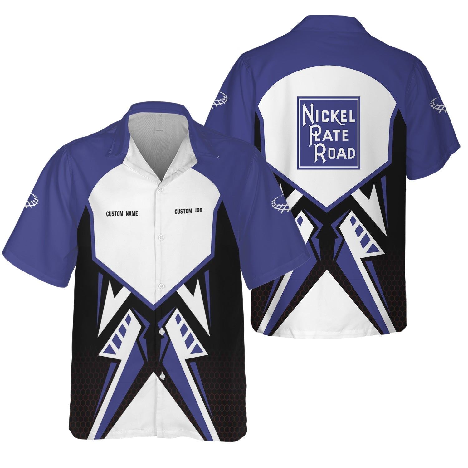 Railspirit Personalized New York, Chicago and St. Louis Railroad Hawaiian Shirt Vibriant Style with Custom Position Nickel Plate Road Train Shirt