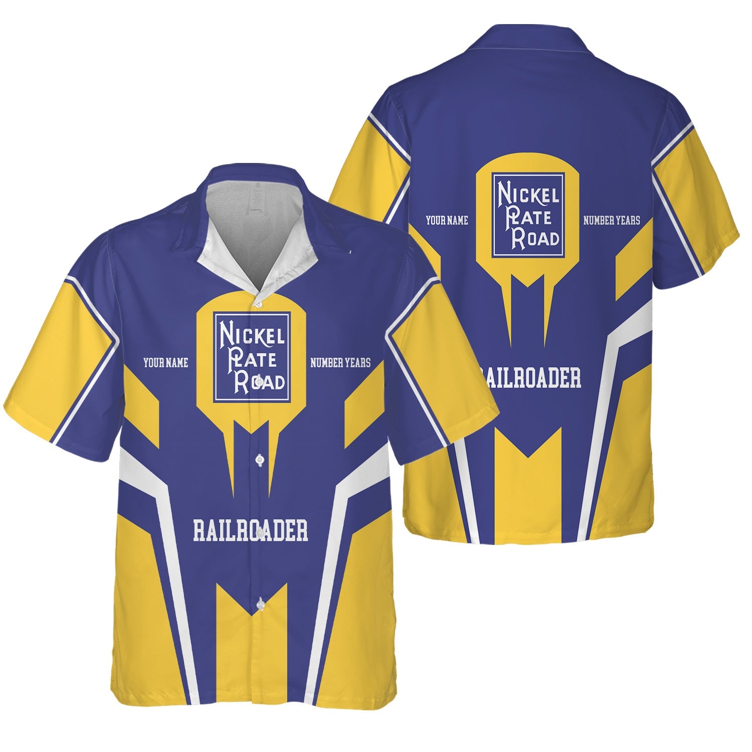 Railspirit Personalized New York, Chicago and St. Louis Railroad Hawaiian Shirt Custom Year Railroader Nickel Plate Road Shirt