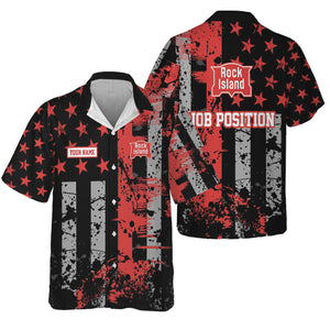 Railspirit Personalized Chicago, Rock Island and Pacific Railroad Hawaiian Shirt Artistic Paint American Flag Style Rock Island Railroad Train Shirt