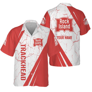 Railspirit Personalized Chicago, Rock Island and Pacific Railroad Hawaiian Shirt Crackle Texture Style Rock Island Railroad Shirt For Trackhead