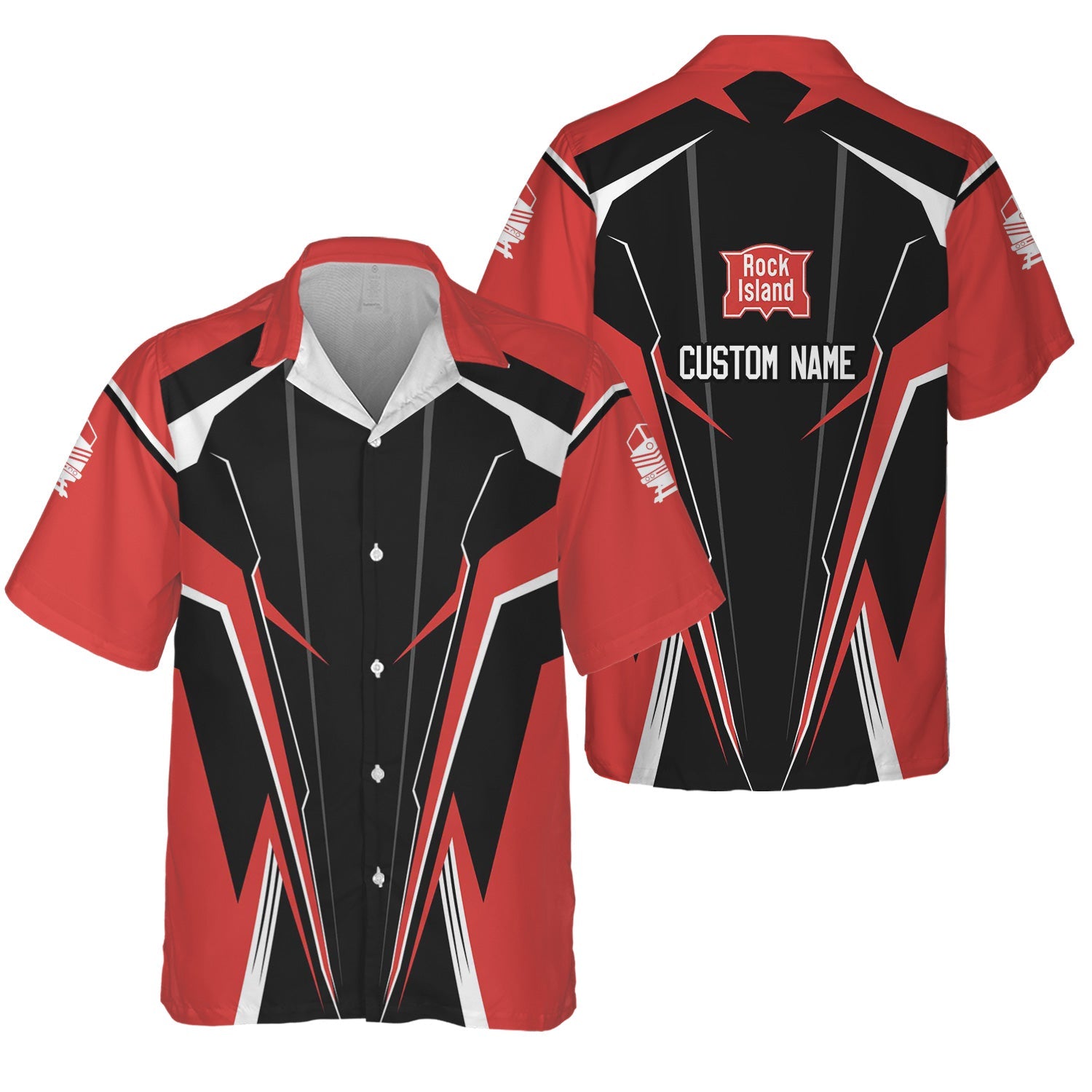 Railspirit Personalized Chicago, Rock Island and Pacific Railroad Hawaiian Shirt Lightning-Edge Design Rock Island Railroad Train Shirt