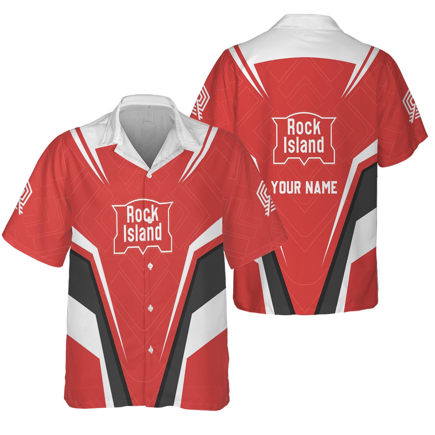 Railspirit Personalized Chicago, Rock Island and Pacific Railroad Hawaiian Shirt Railway Inspired Apparel Rock Island Railroad Train Shirt