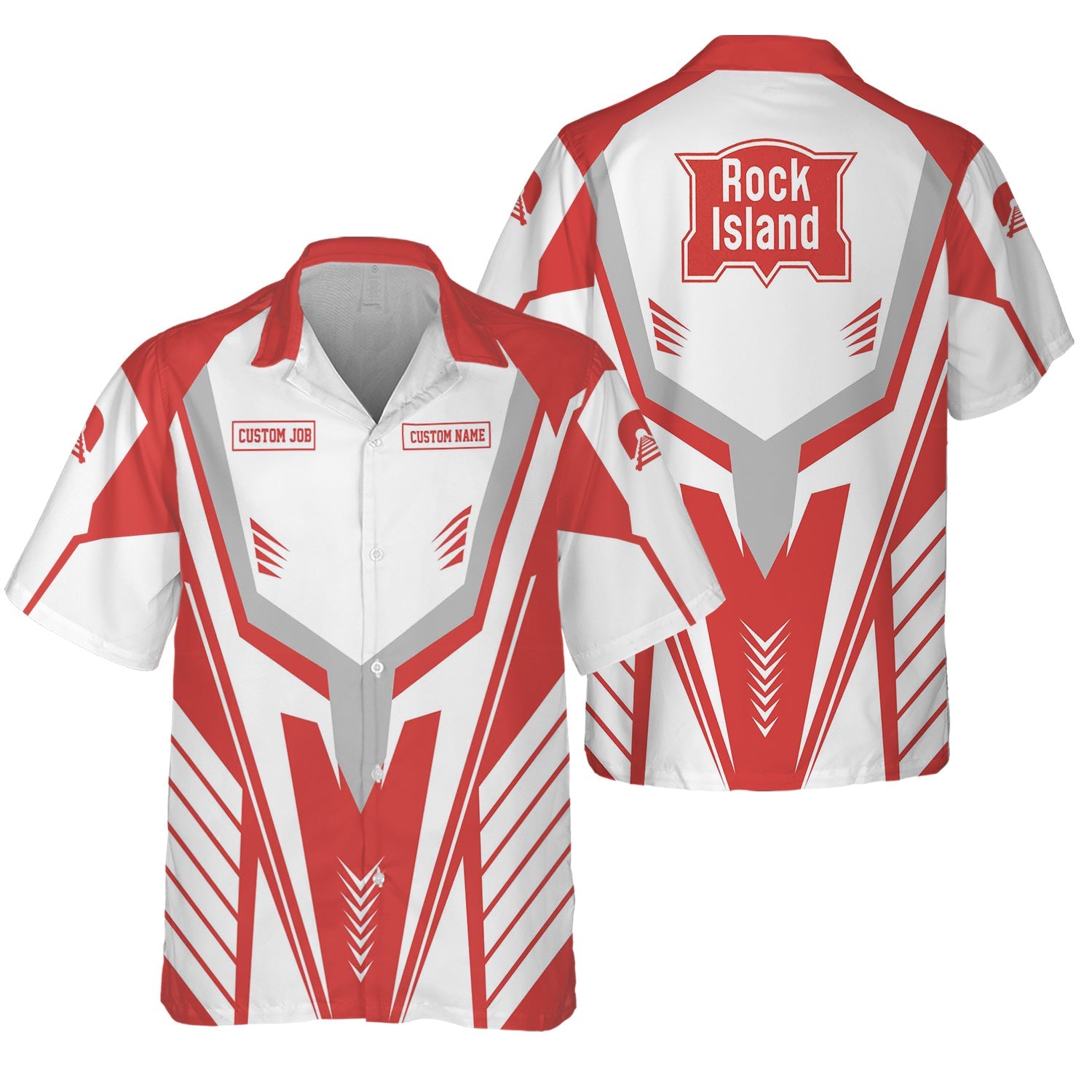 Railspirit Personalized Chicago, Rock Island and Pacific Railroad Hawaiian Shirt Workwear-Inspired Custom Position Rock Island Railroad Train Shirt