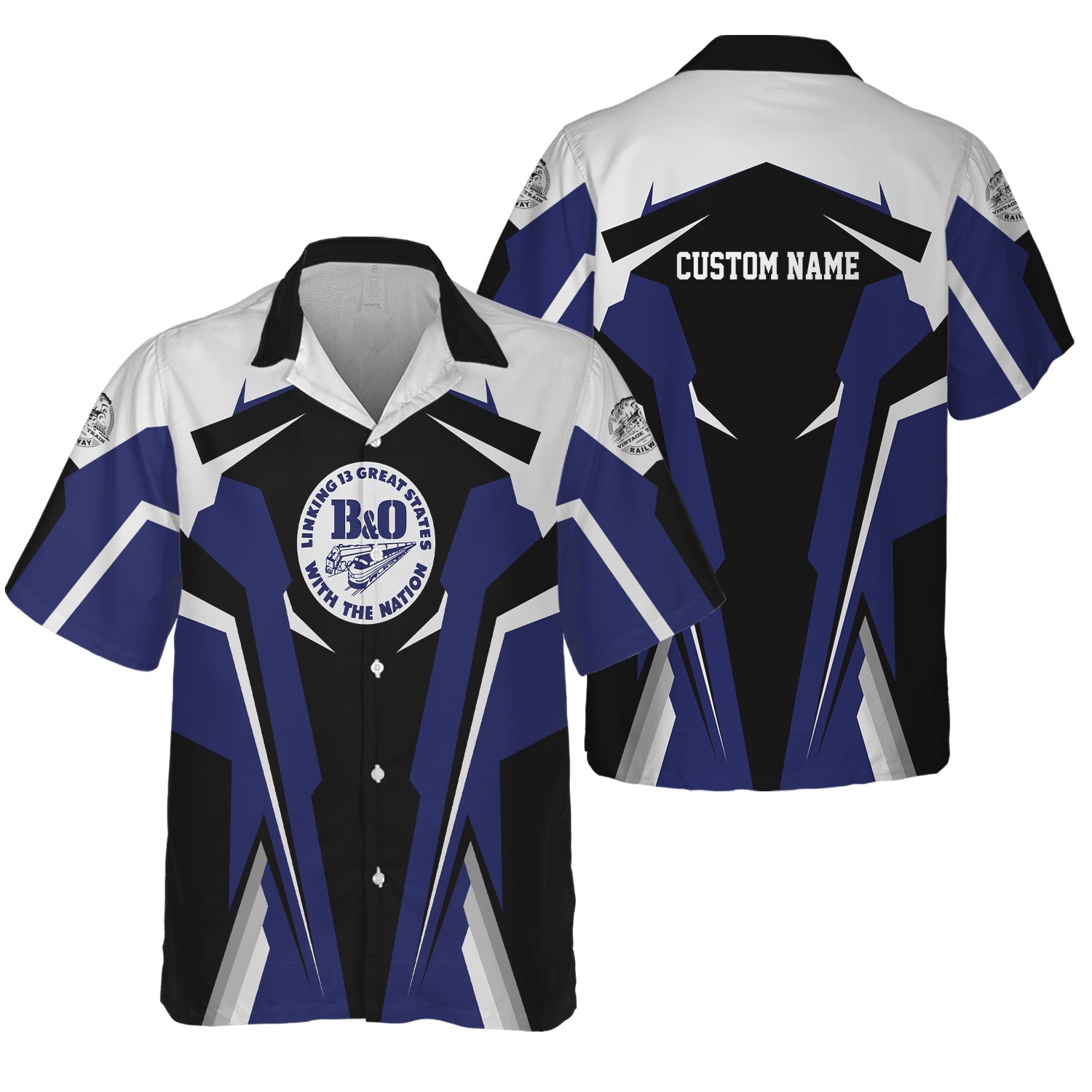 Railspirit Personalized B&O Great States Railroad Hawaiian Shirt Strong Line Style Train Unisex Shirt All Over Print